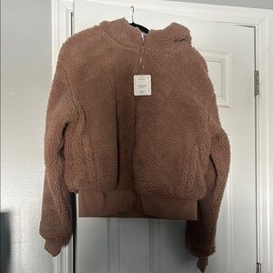 Fabletics Brown Sherpa Jacket